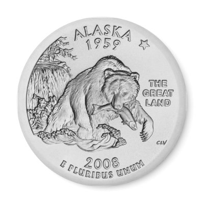 Alaska State Quarter Magnet by designs4you
