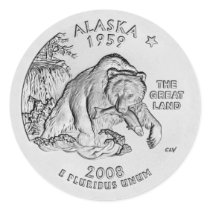 Alaska State Quarter Stickers by designs4you Alaska State Quarter Stickers
