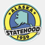 Alaska Statehood Gifts and Tees Round Stickers