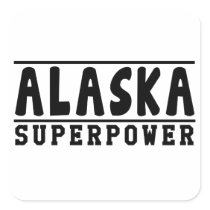 Alaska Superpower Designs Square Stickers