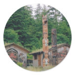 Alaska Totem Poles Round Sticker