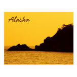 Alaska yellow sunset postcard