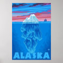 AlaskaIceberg Vintage Travel Poster
