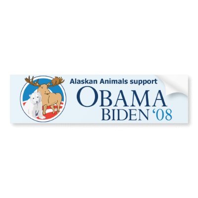 Alaskan Animals for Obama Bumper Sticker by eventfulcards