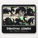 Alaskan black bears fighting mouse pad mousepad