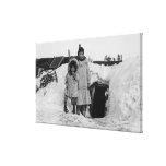 Alaskan Eskimos Outside Their Home Photograph Gallery Wrap Canvas
