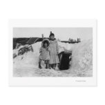 Alaskan Eskimos Outside Their Home Photograph Post Cards