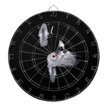Alaskan Husky Dog Profile Customize Dartboard With Darts