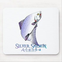 ALASKAN KEANI RIVER SILVER SALMON MOUSE MAT