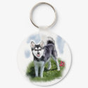 Alaskan Klee Kai Art keychain