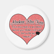 Alaskan Klee Kai Paw Prints Dog Humor Refrigerator Magnets