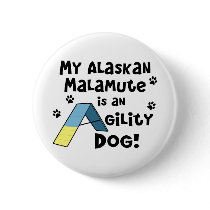 Alaskan Malamute Agility Dog Button
