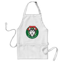 Alaskan Malamute Christmas aprons
