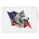 Alaskan Malamute Flag Greeting Card
