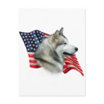 Alaskan Malamute Flag Postcard