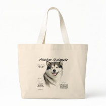 Alaskan Malamute History Design Tote Bags