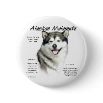Alaskan Malamute History Design Pin