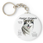 Alaskan Malamute History Design Keychains