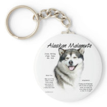 Alaskan Malamute History Design Keychains