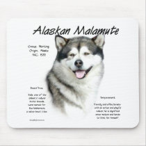 Alaskan Malamute History Design Mouse Pads