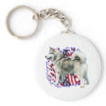 Alaskan Malamute Patriot Key Chain