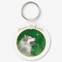Alaskan Malamute Peace keychains