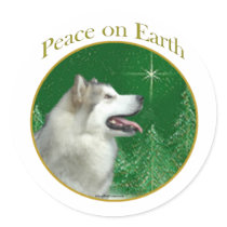 Alaskan Malamute Peace stickers