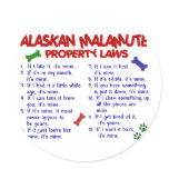 ALASKAN MALAMUTE Property Laws 2 Sticker