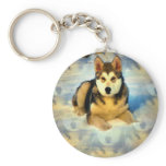 Alaskan Malamute Puppies Keychain