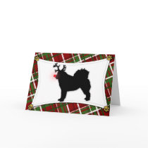 Alaskan Malamute Reindeer Christmas Card by MenagerieMayhem Alaskan Malamute Reindeer Christmas Card