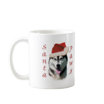 Alaskan Malamute Santa Paws mugs