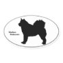 Alaskan Malamute SIlhouette Oval Stickers