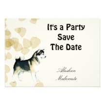 Alaskan Malamute ~ Tan Leaves Motiff Announcement