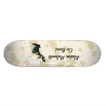 Alaskan Malamute ~ Tan Leaves Motiff Skate Decks
