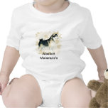 Alaskan Malamute ~ Tan Leaves Motiff T Shirt