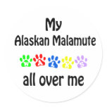 Alaskan Malamute Walks Design Stickers
