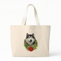 Alaskan Malamute Wreath bags by GreyWolfCreation Alaskan Malamute Wreath bags