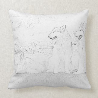 Alaskan Malamutes throwpillow