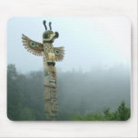 Alaskan Totem guiding wildlife in fog mousepads