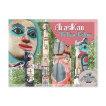 Alaskan Totem Poles Postcards