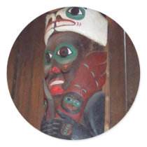 Alaskan Totem Round Sticker