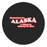 Alaskan village idiot round stickers