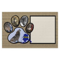 Alaskan Wolf Paw Print Customized Stationery