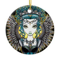 alaura, angel, goddess, fairy, faery, fae, faerie, fantasy, big, eyed, art, myka, jelina, mika, angels, Ornament with custom graphic design