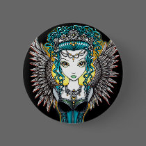 "Alaura" Gothic Guardian Angel Button by mykajelina "Alaura" Gothic Guardian Angel Button