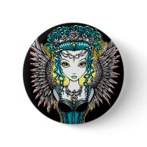 "Alaura" Gothic Guardian Angel Button