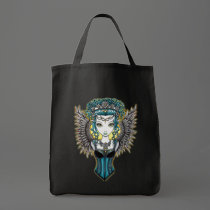 "Alaura" Gothic Guardian Angel Canvas Bag by mykajelina "Alaura" Gothic Guardian Angel Canvas Bag
