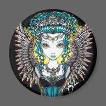 "Alaura" Gothic Guardian Angel Magnet by mykajelina "Alaura" Gothic Guardian Angel Magnet