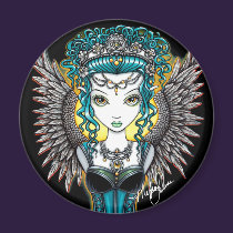 "Alaura" Gothic Guardian Angel Magnet magnets