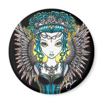 "Alaura" Gothic Guardian Angel Magnet by mykajelina "Alaura" Gothic Guardian Angel Magnet
